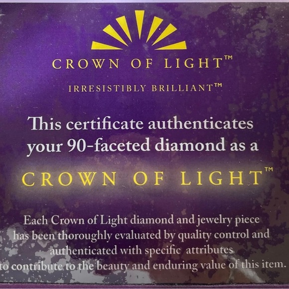 Crown Of Light Diamond 14k White Gold Engagement Ring and Wedding Band Set - Picture 4 of 5